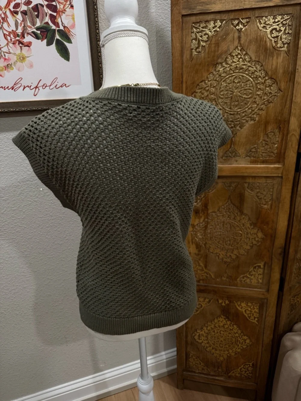 Sanctuary Knit Cap-Sleeve Sweater in Olive Green 0016 - Picture 3 of 3